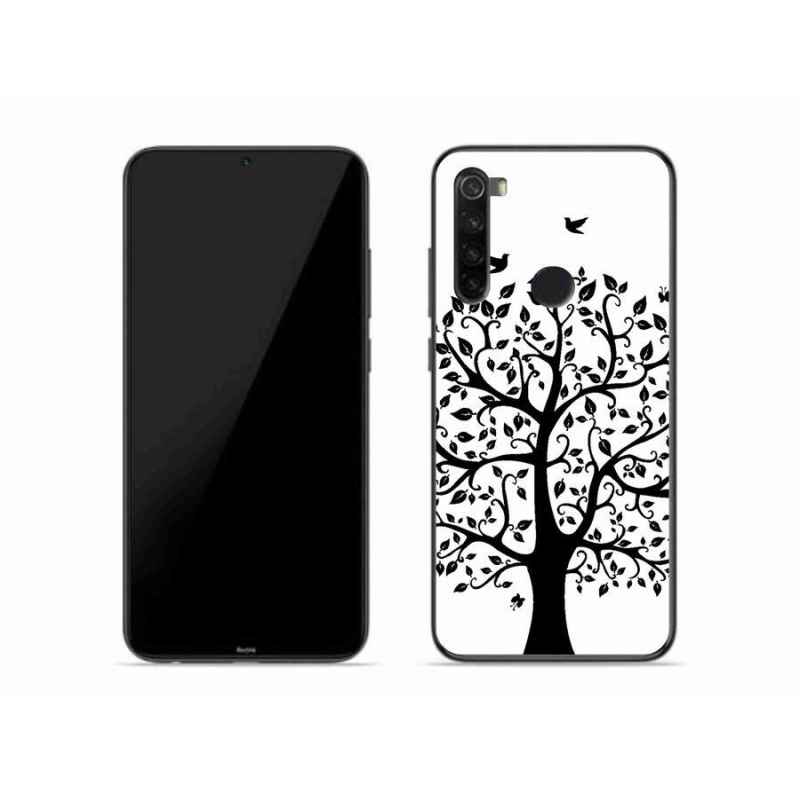 Gél borítás mmCase a Xiaomi Redmi Note 8-hoz - fekete és fehér fa