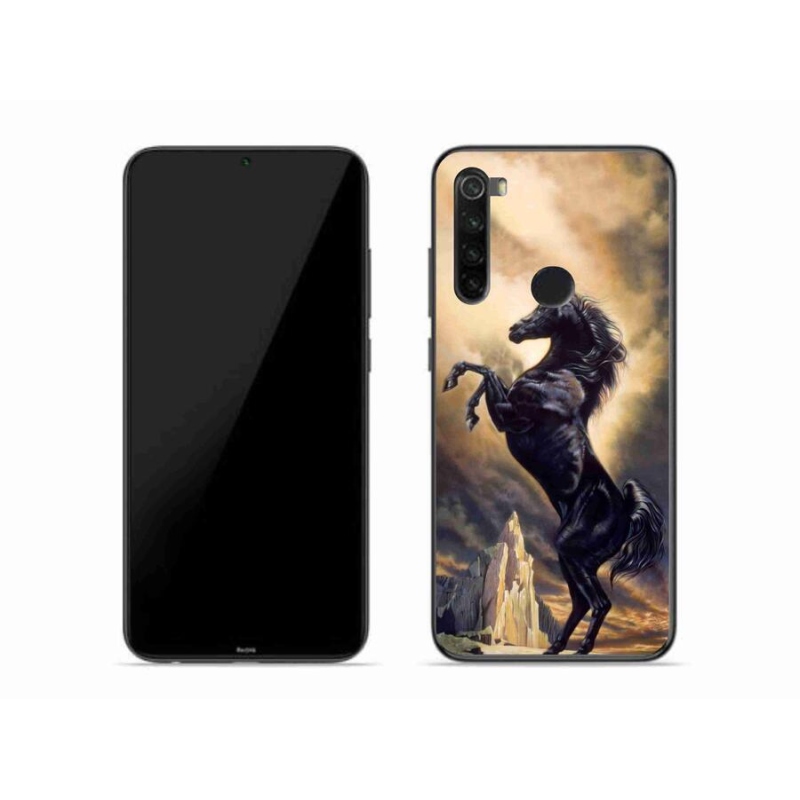 Gél borítás mmCase a Xiaomi Redmi Note 8-hoz - fekete rajzfilm ló