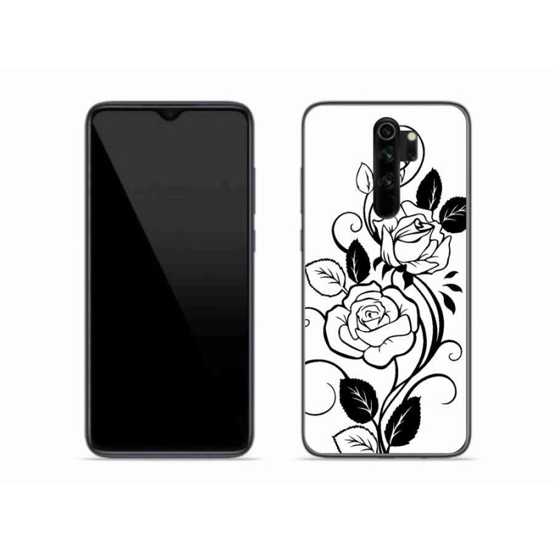 Zselés borítás mmCase a Xiaomi Redmi Note 8 Pro-hoz - fekete és fehér rózsa