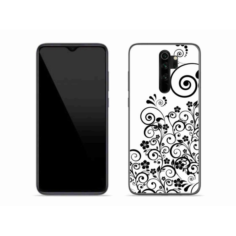 Gél borítás mmCase a Xiaomi Redmi Note 8 Pro készülékhez - fekete és fehér virágminták