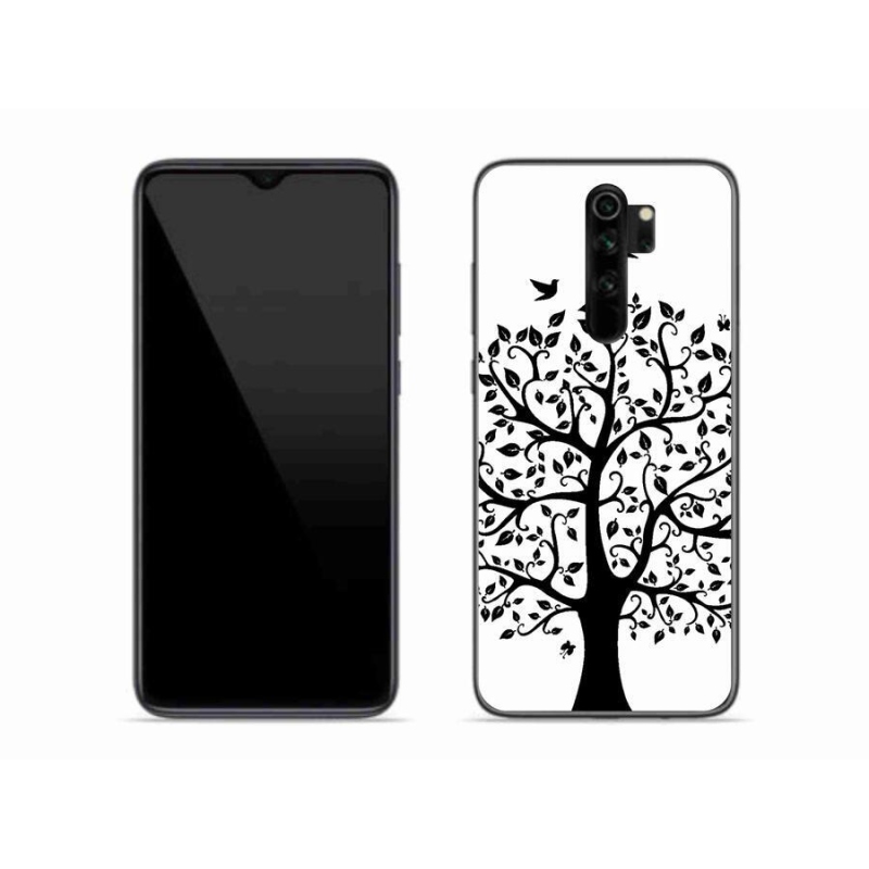 Gél borítás mmCase a Xiaomi Redmi Note 8 Pro számára - fekete és fehér fa