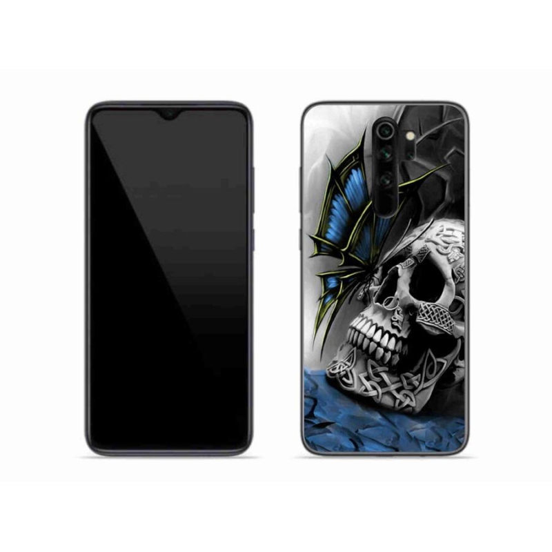 Gél borítás mmCase a Xiaomi Redmi Note 8 Pro számára - pillangó és koponya