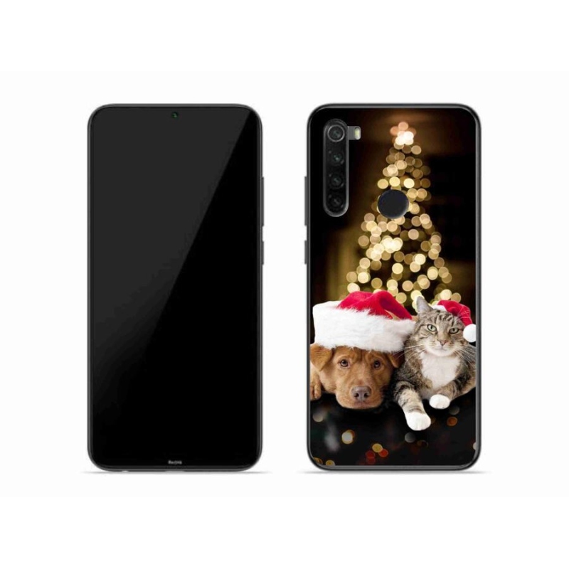Gél borító mmCase a Xiaomi Redmi Note 8-hoz - Karácsonyi kutya és macska