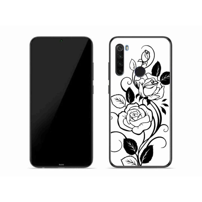Zselés borítás mmCase a Xiaomi Redmi Note 8T-hez - fekete és fehér rózsa