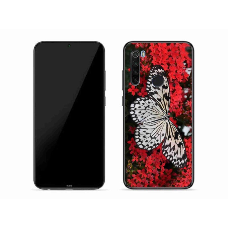 Gél borítás mmCase a Xiaomi Redmi Note 8T-hez - fekete és fehér pillangó 1
