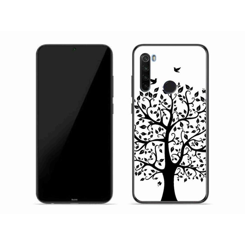 Gél borítás mmCase a Xiaomi Redmi Note 8T-hez - fekete és fehér fa