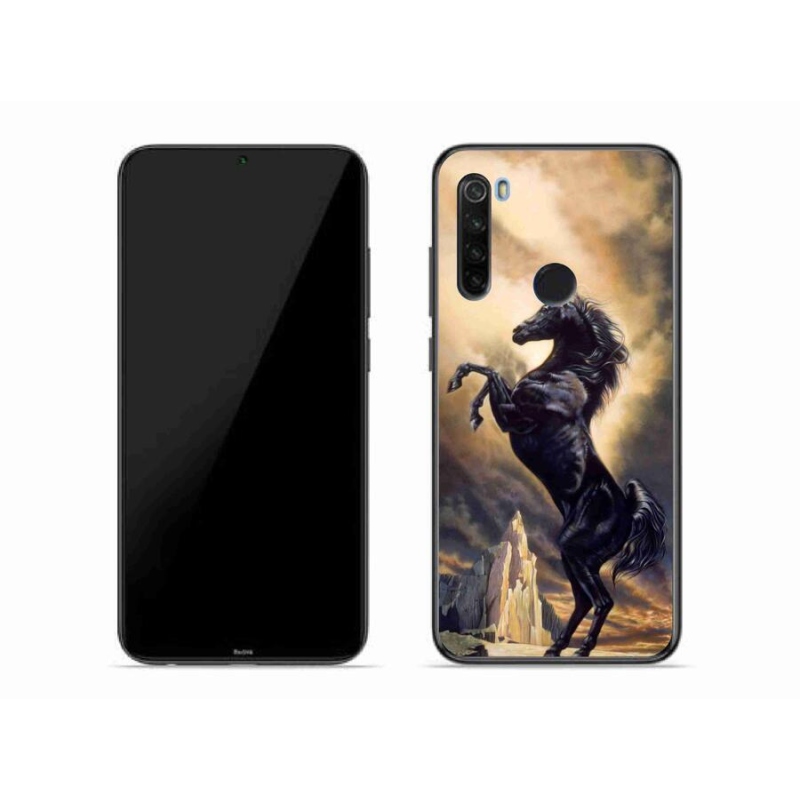 Gél borítás mmCase a Xiaomi Redmi Note 8T-hez - fekete rajzfilm ló