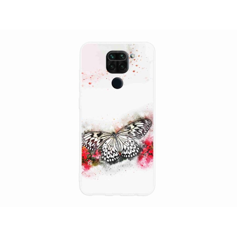 Gél borítás mmCase a Xiaomi Redmi Note 9-hez - fekete-fehér pillangó