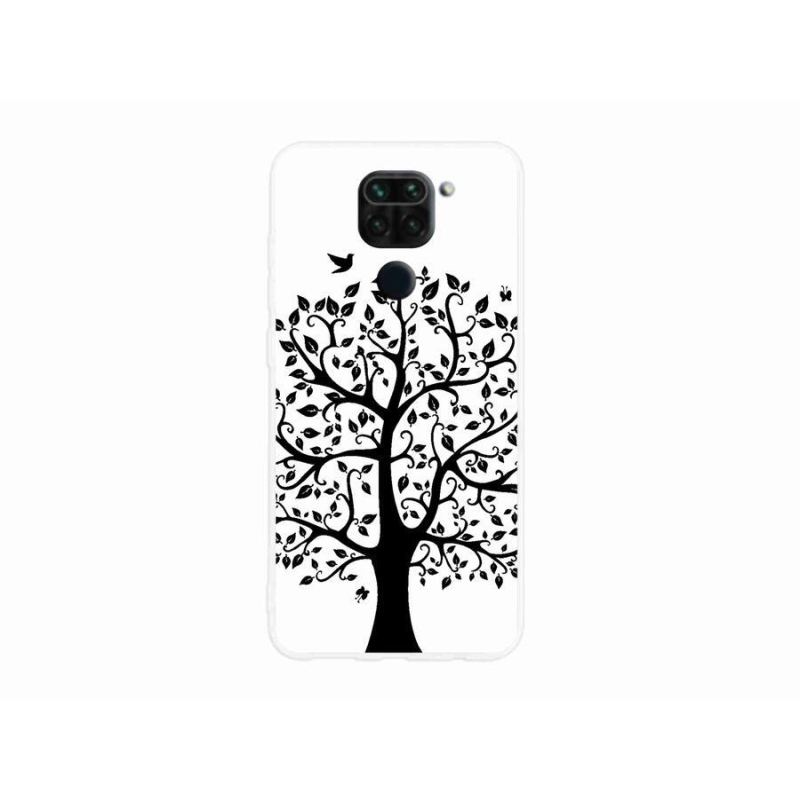 Gél borítás mmCase a Xiaomi Redmi Note 9-hez - fekete és fehér fa