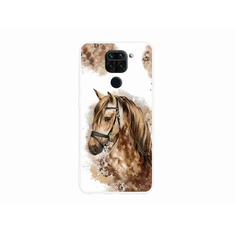 Gél borítás mmCase a Xiaomi Redmi Note 9-hez - barna rajzfilm ló