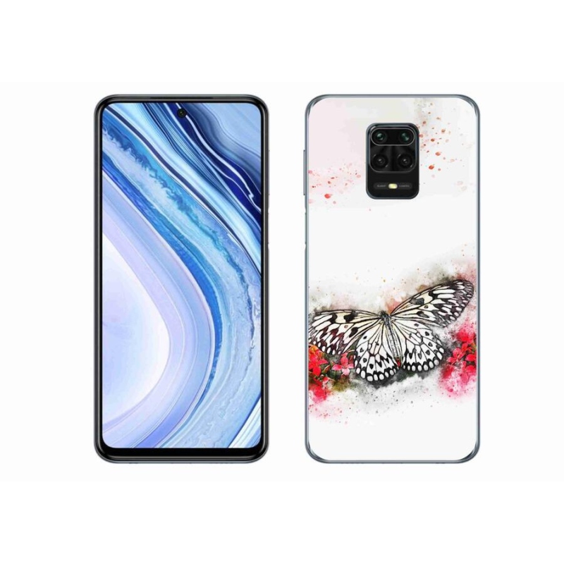 Gél borítás mmCase a Xiaomi Redmi Note 9 Pro-hoz - fekete és fehér pillangó