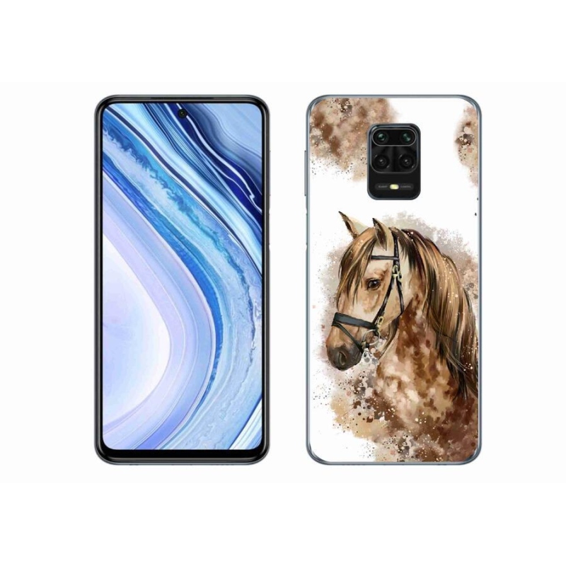 Gél borítás mmCase a Xiaomi Redmi Note 9 Pro számára - barna rajzfilm ló