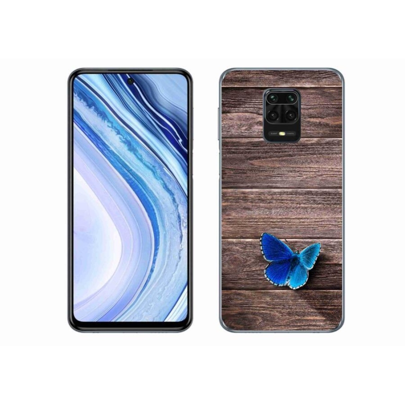 Gél borítás mmCase a Xiaomi Redmi Note 9 Pro-hoz - kék pillangó 1