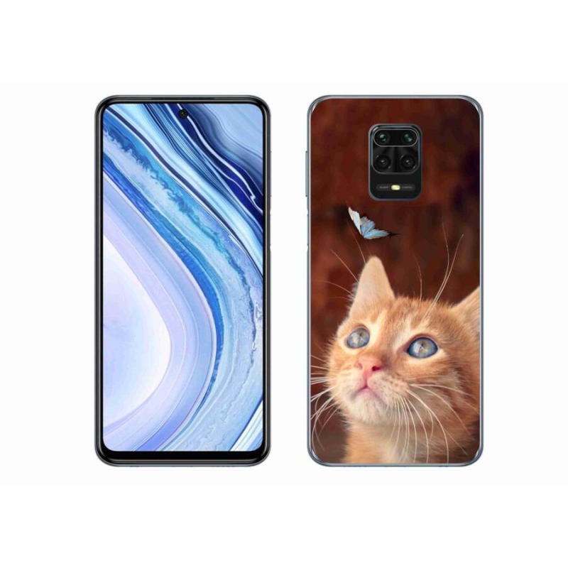 Gél borítás mmCase a Xiaomi Redmi Note 9 Pro számára - pillangó és cica