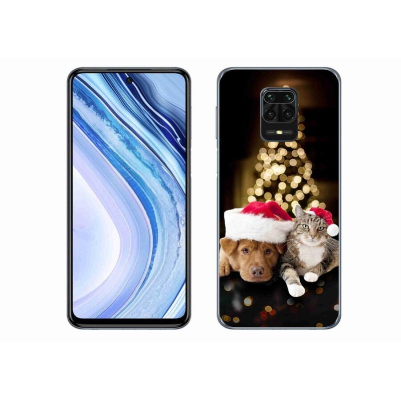 Gél borítás mmCase a Xiaomi Redmi Note 9 Pro-hoz - Karácsonyi kutya és macska