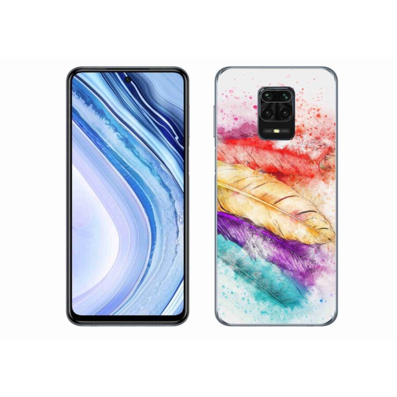 Gél borítás mmCase a Xiaomi Redmi Note 9S-hez - színes tollakkal