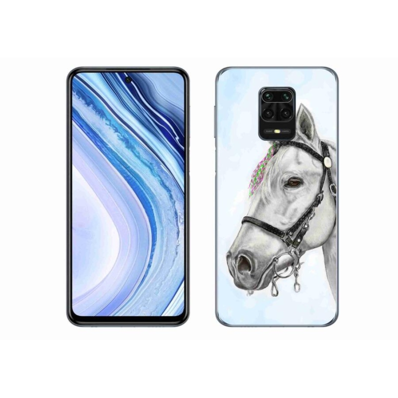 Gél borító mmCase a Xiaomi Redmi Note 9S-hez - fehér ló 1