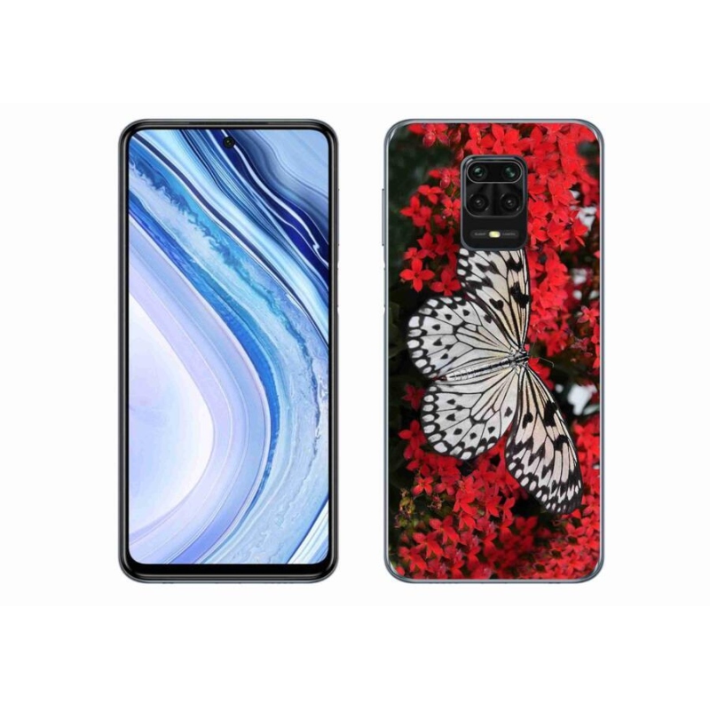 Gél borítás mmCase a Xiaomi Redmi Note 9S-hez - fekete és fehér pillangó 1