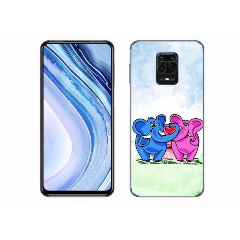 Gél borítás mmCase a Xiaomi Redmi Note 9S-hez - szerelmes elefántok