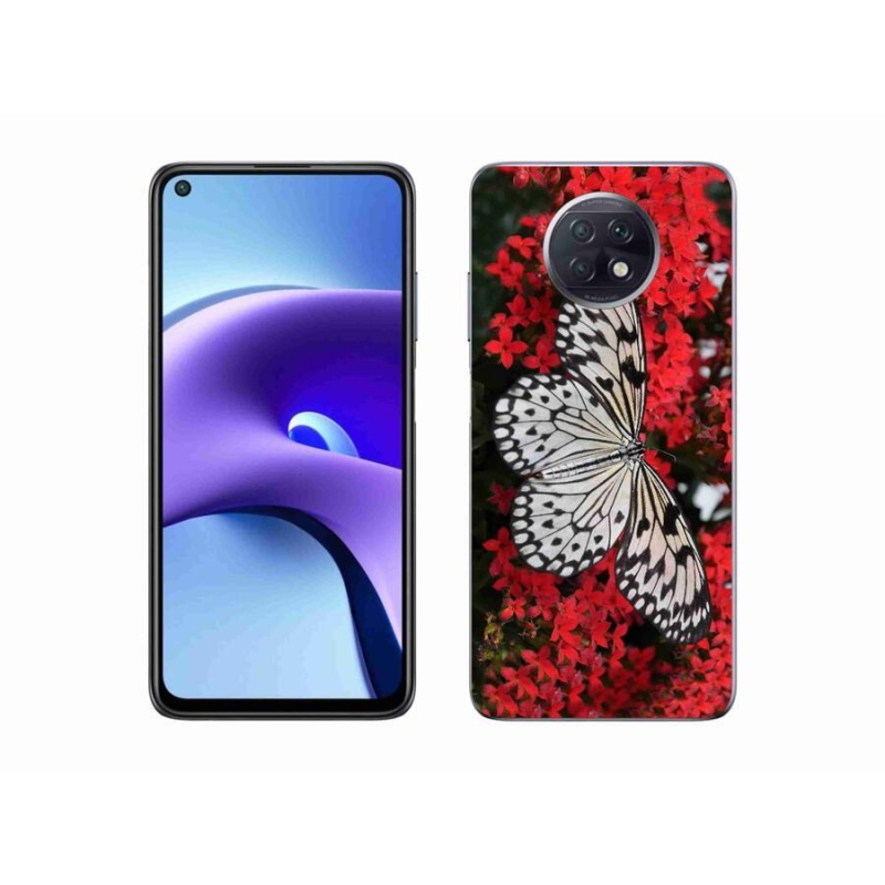 Gél borítás mmCase a Xiaomi Redmi Note 9T 5G-hez - fekete és fehér pillangó 1