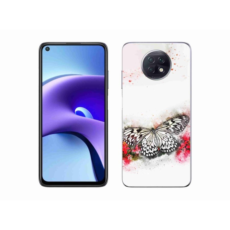 Gél borítás mmCase a Xiaomi Redmi Note 9T 5G számára - fekete és fehér pillangó