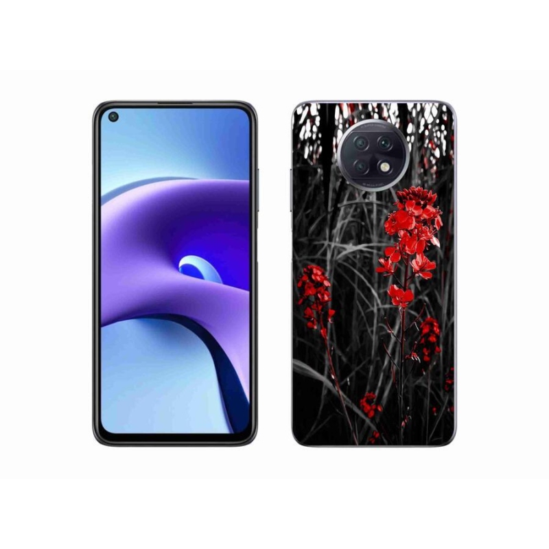 Gél borítás mmCase a Xiaomi Redmi Note 9T 5G - piros növényhez