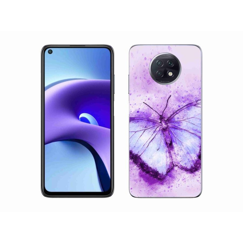 Gél borítás mmCase a Xiaomi Redmi Note 9T 5G számára - lila pillangó