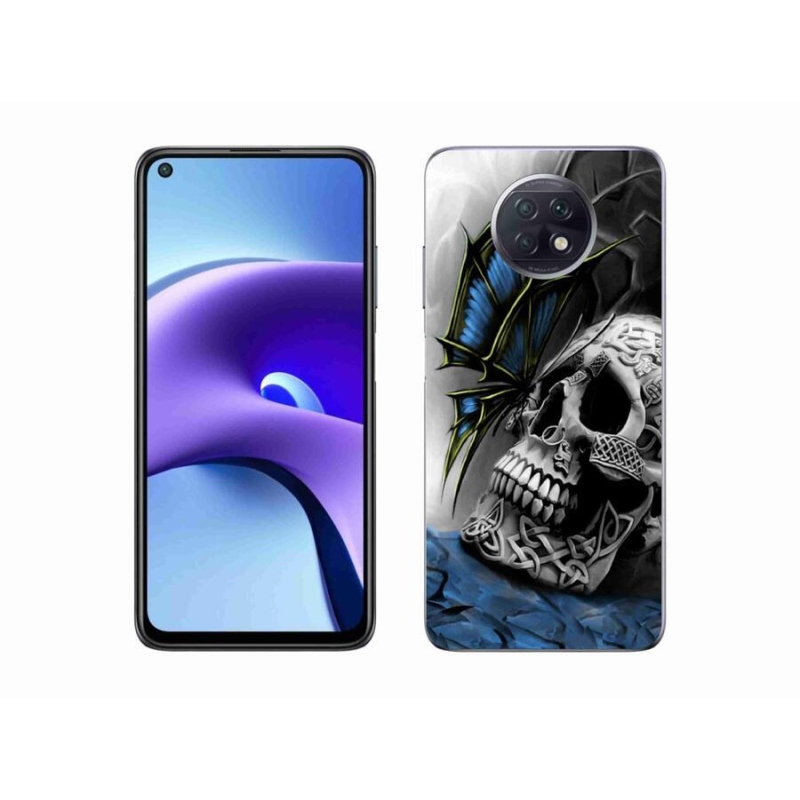 Gél borítás mmCase a Xiaomi Redmi Note 9T 5G számára - pillangó és koponya
