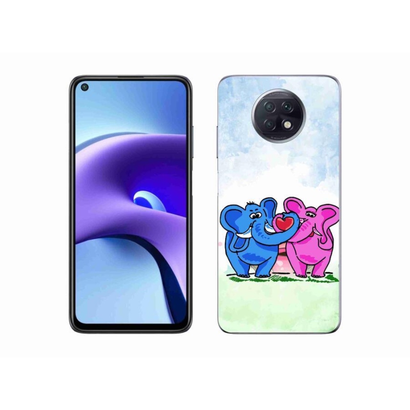 Gél borító mmCase a Xiaomi Redmi Note 9T 5G-hez - szerelmes elefántok