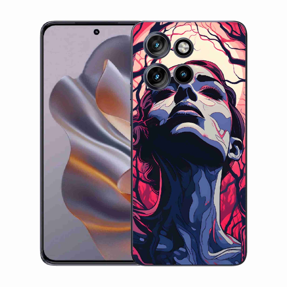 Zselés borítás mmCase a Motorola Edge 50 Neo készülékhez - absztrakt arc