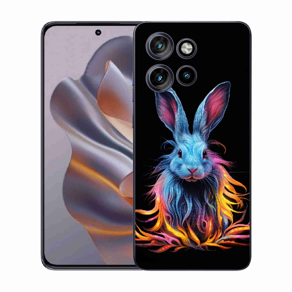 Zselés borítás mmCase a Motorola Edge 50 Neo készülékhez - absztrakt nyúl