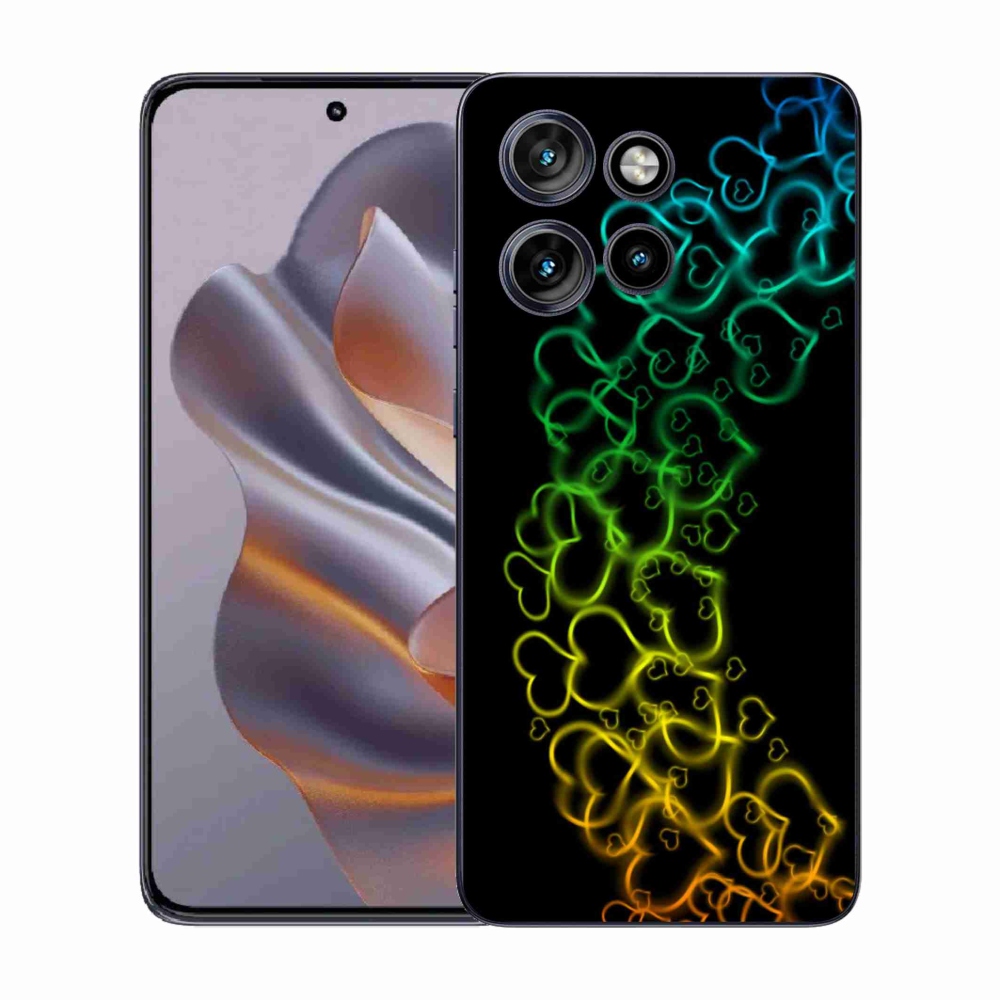 Zselés borítás mmCase a Motorola Edge 50 Neo készülékhez - színes szívek