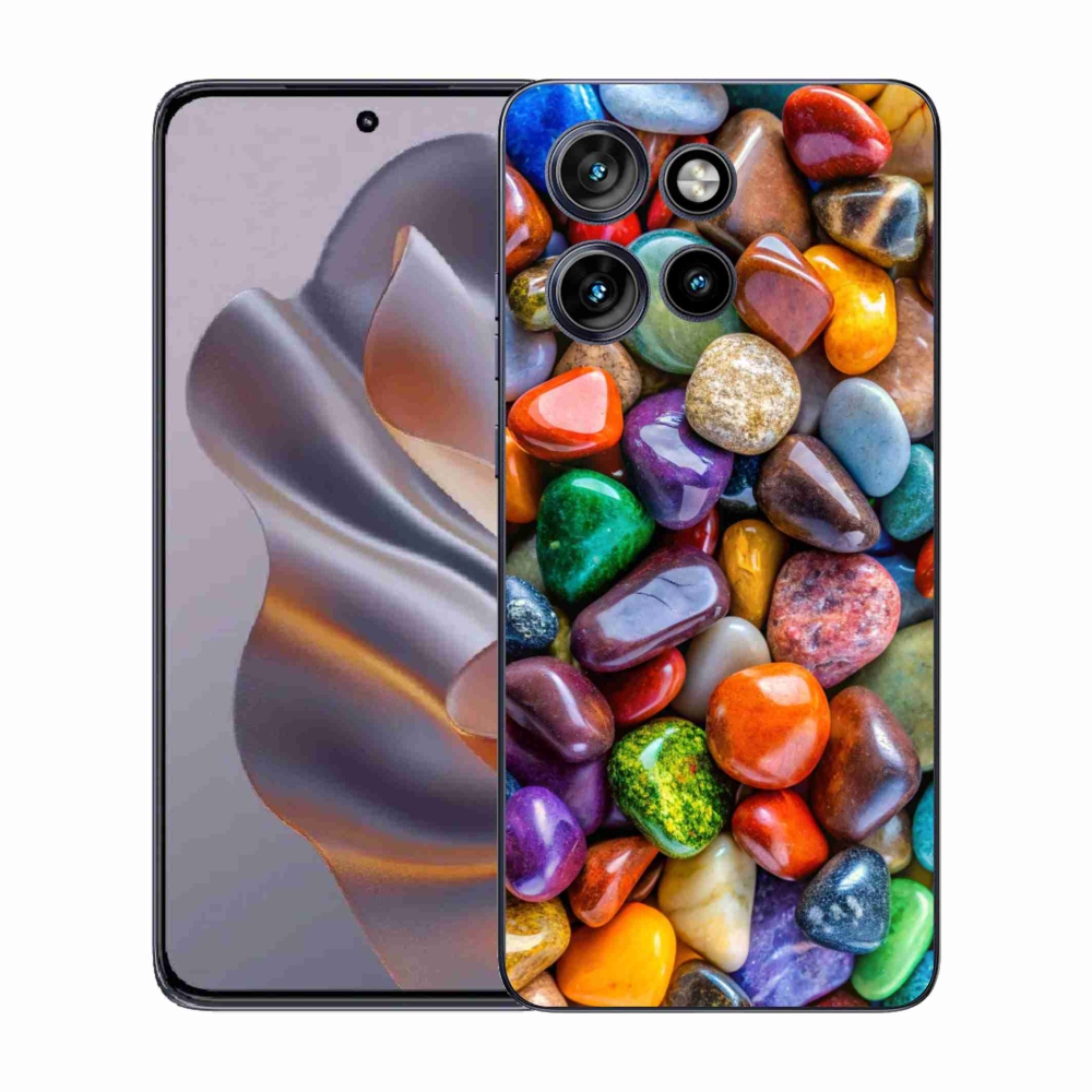 Zselés borítás mmCase a Motorola Edge 50 Neo készülékhez - színes strasszkövek