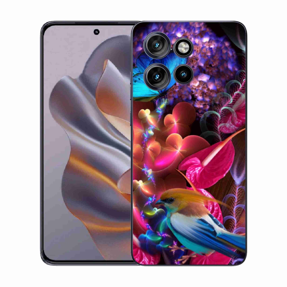 Zselés borítás mmCase a Motorola Edge 50 Neo készülékhez - színes virágok