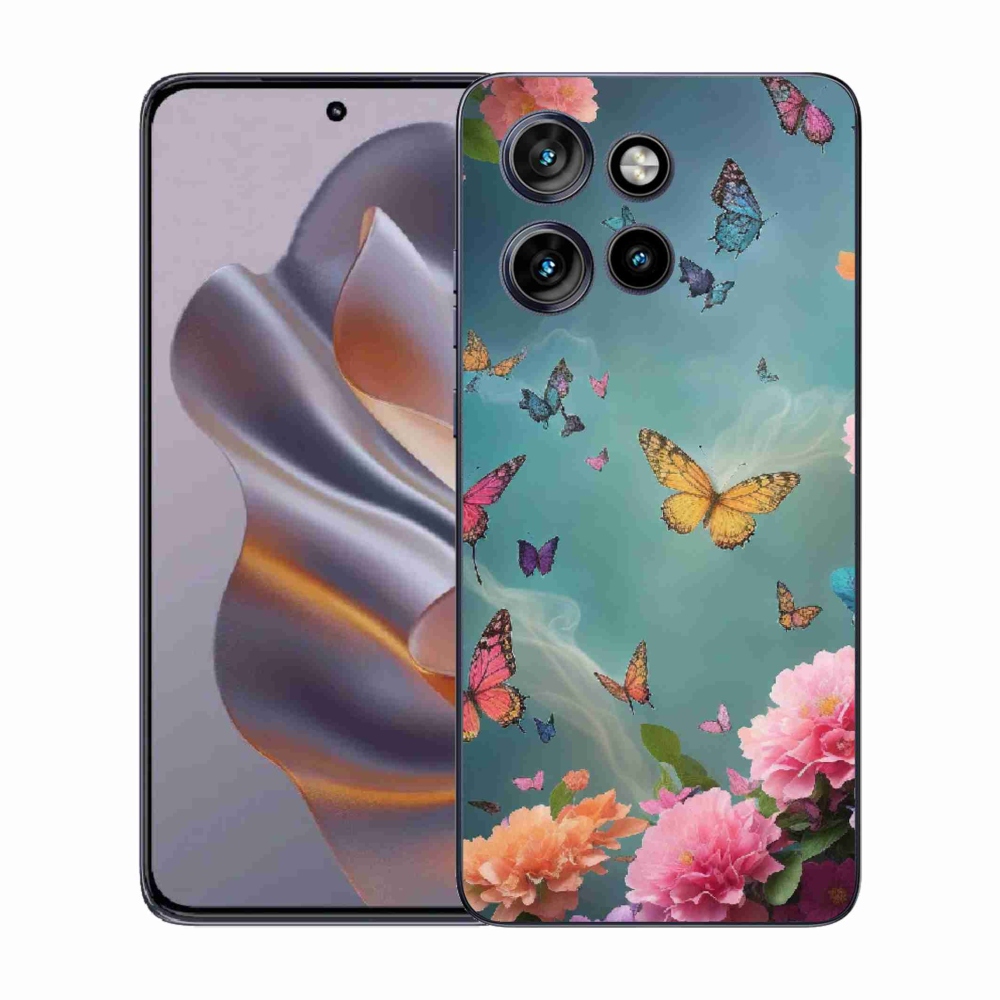 Gél borító mmCase a Motorola Edge 50 Neo készülékhez - színes virágok és pillangók