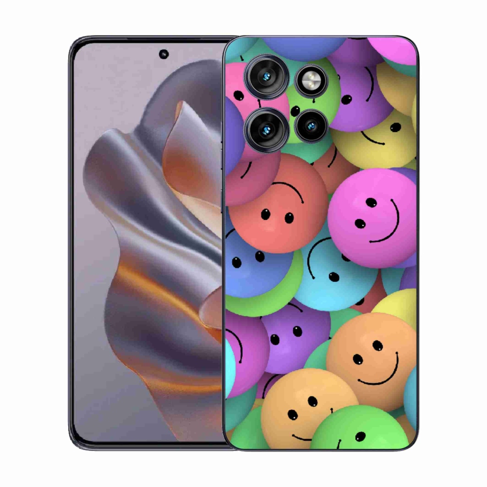 Zselés borítás mmCase a Motorola Edge 50 Neo készülékhez - színes smileyk