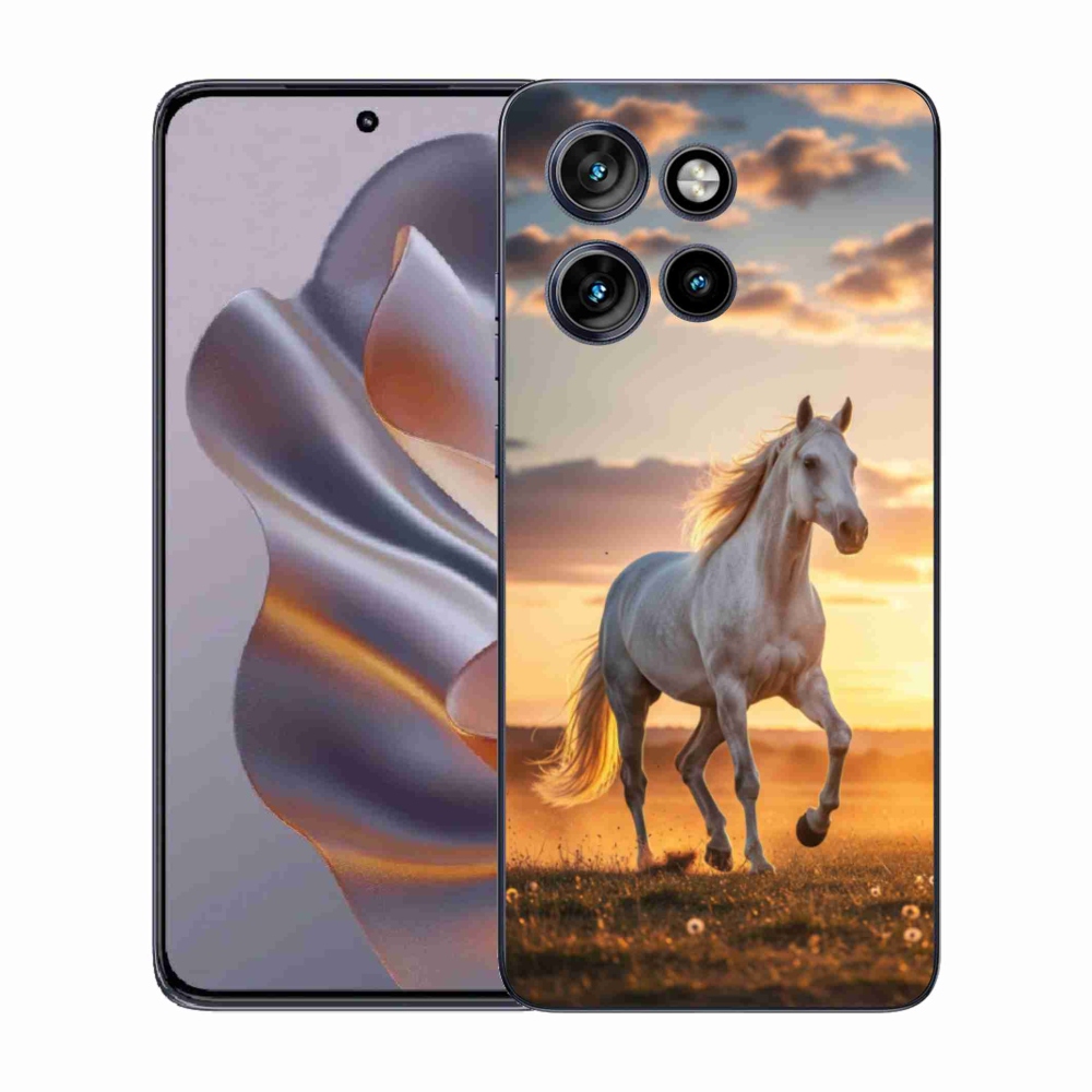 Zselés borítás mmCase a Motorola Edge 50 Neo készülékhez - futó fehér ló 2
