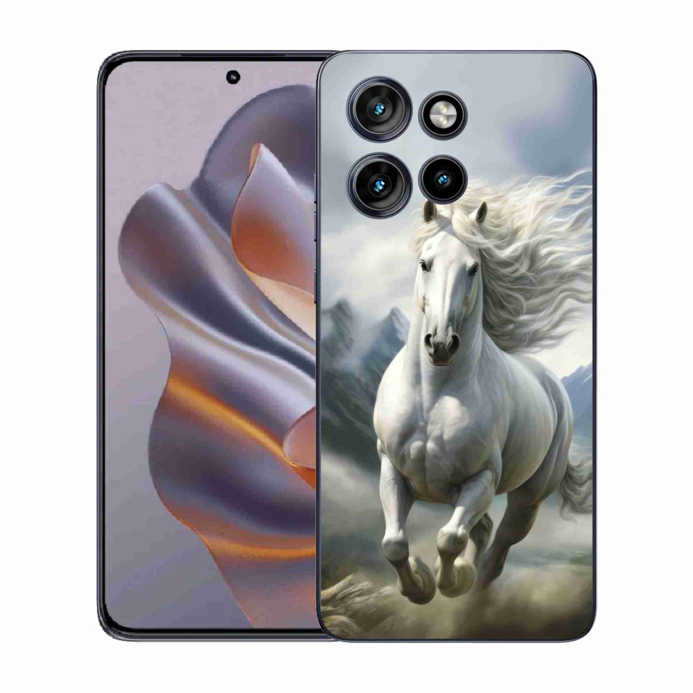 Zselés borítás mmCase a Motorola Edge 50 Neo készülékhez - futó fehér ló 3