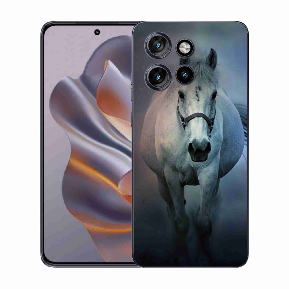 Zselés borítás mmCase a Motorola Edge 50 Neo készülékhez - futó fehér ló