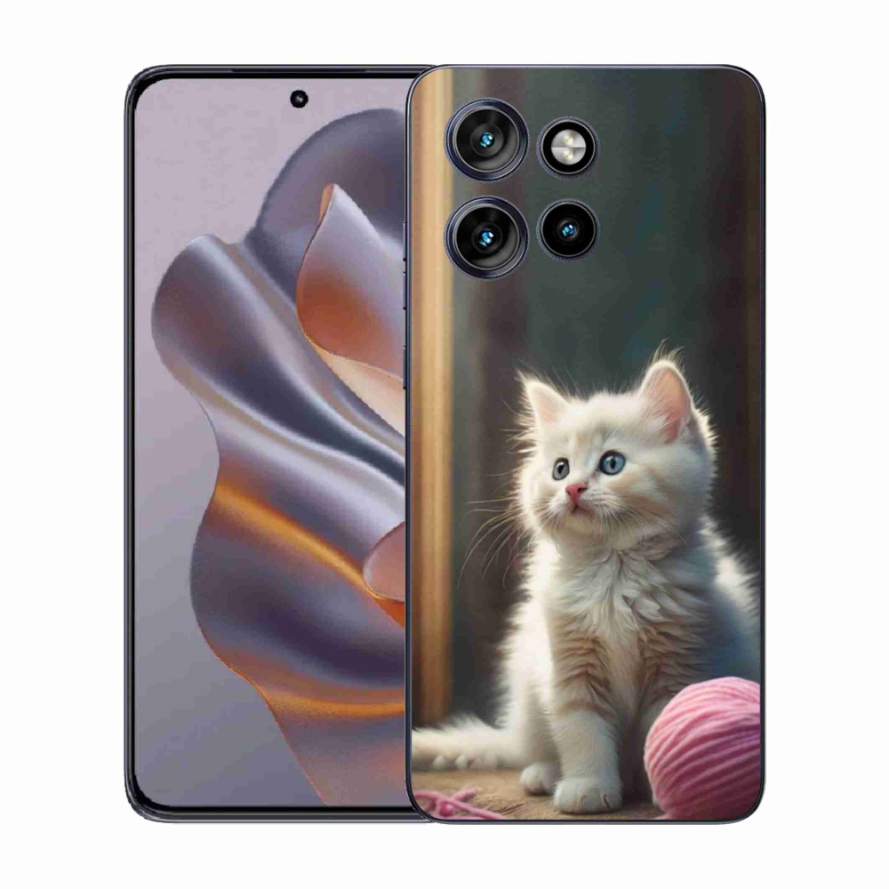 Zselés borítás mmCase a Motorola Edge 50 Neo készülékhez - fehér cica 2