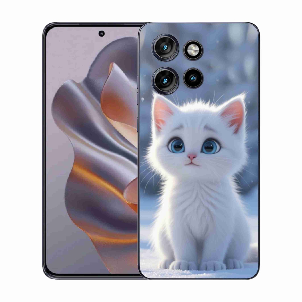 Zselés borítás mmCase a Motorola Edge 50 Neo készülékhez - fehér cica 3