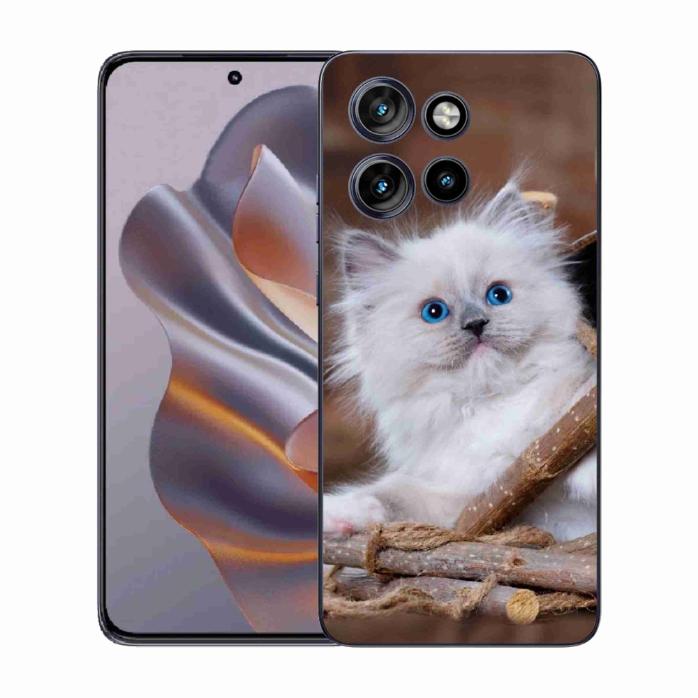 Zselés borítás mmCase Motorola Edge 50 Neo készülékhez - fehér cica