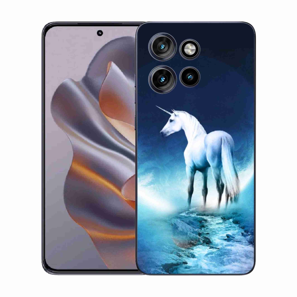 Zselés borítás mmCase a Motorola Edge 50 Neo készülékhez - fehér egyszarvú