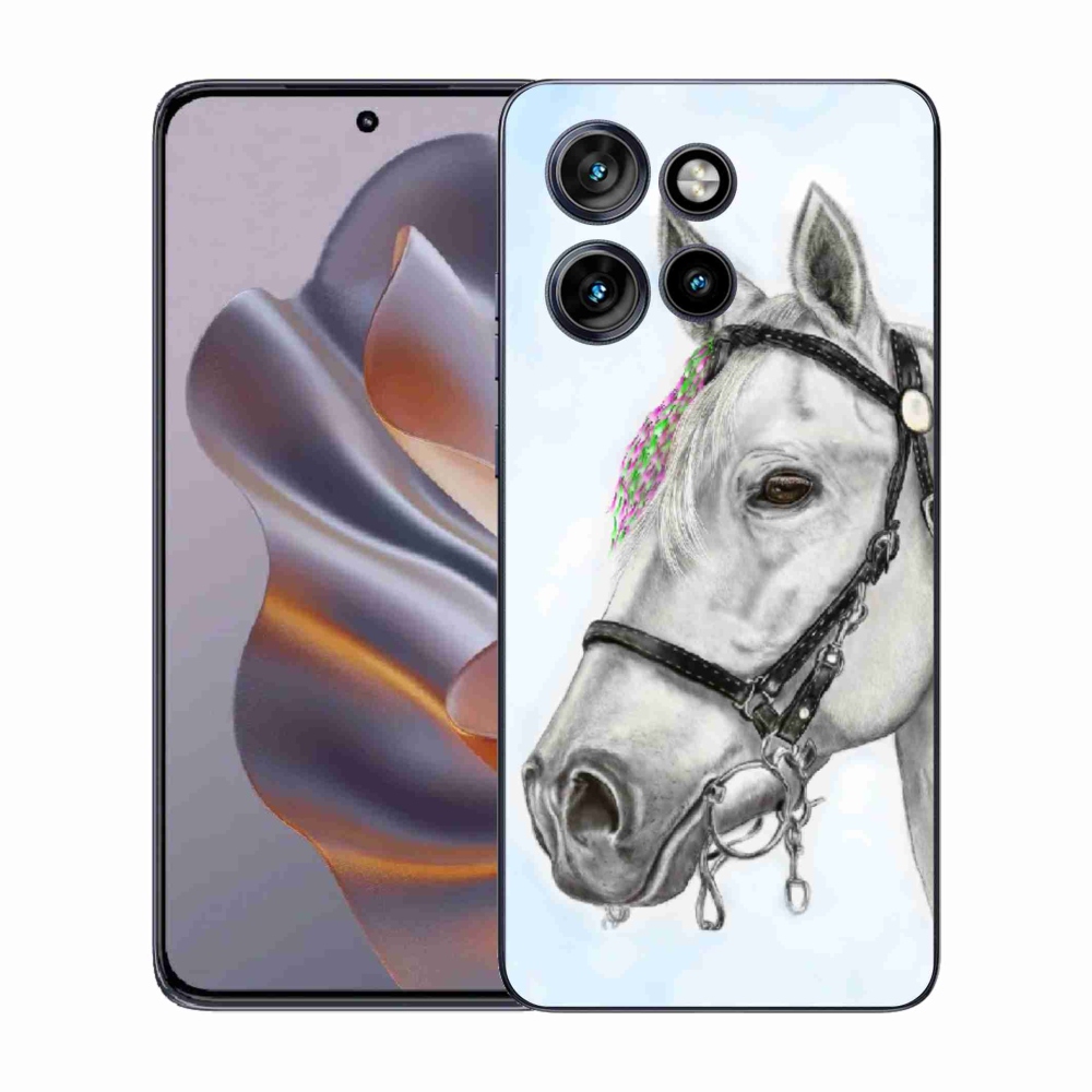 Zselés borítás mmCase a Motorola Edge 50 Neo készülékhez - fehér ló 1