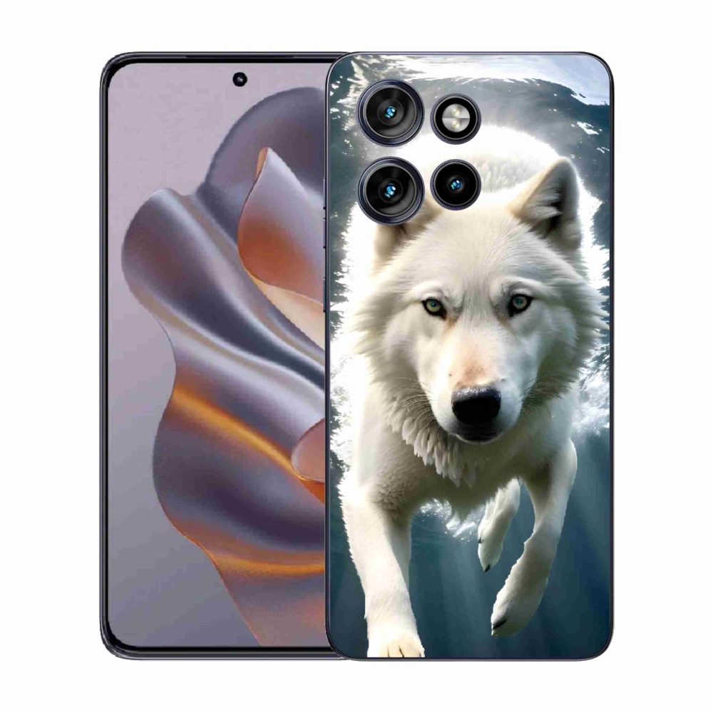 Zselés borítás mmCase a Motorola Edge 50 Neo készülékhez - fehér farkas