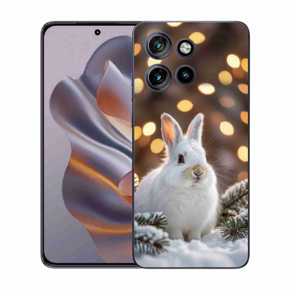 Zselés borító mmCase a Motorola Edge 50 Neo készülékhez - fehér nyúl