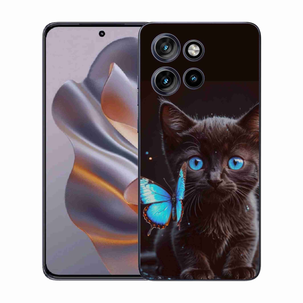 Zselés borítás mmCase a Motorola Edge 50 Neo készülékhez - fekete cica 3