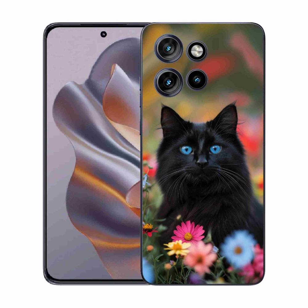 Zselés borítás mmCase a Motorola Edge 50 Neo készülékhez - fekete cica 4