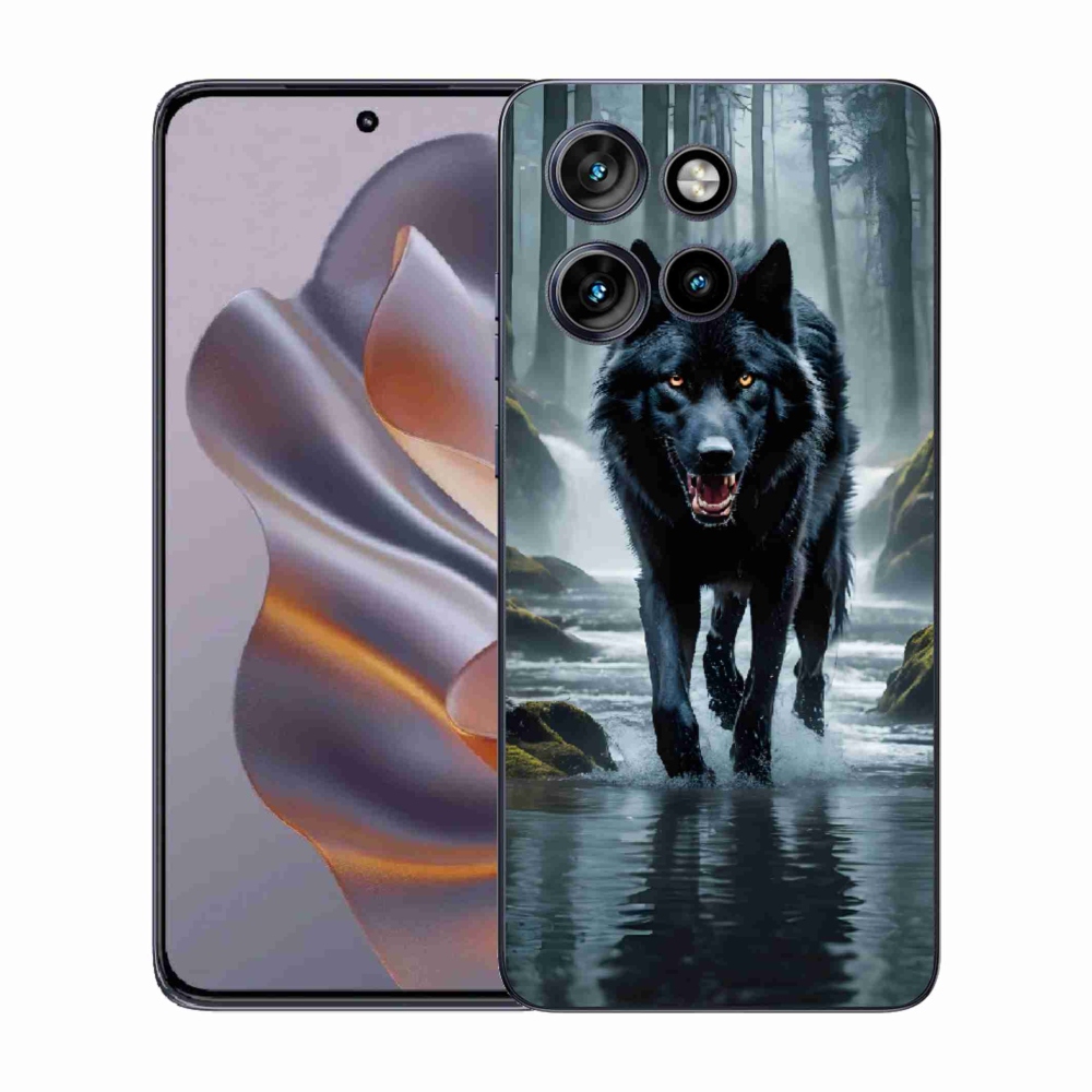 Zselés borítás mmCase a Motorola Edge 50 Neo készülékhez - fekete farkas
