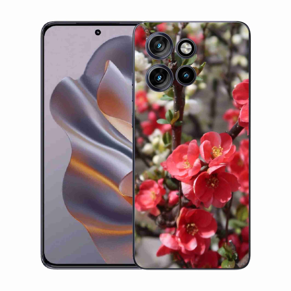 Zselés tok mmCase a Motorola Edge 50 Neo készülékhez - piros virágok